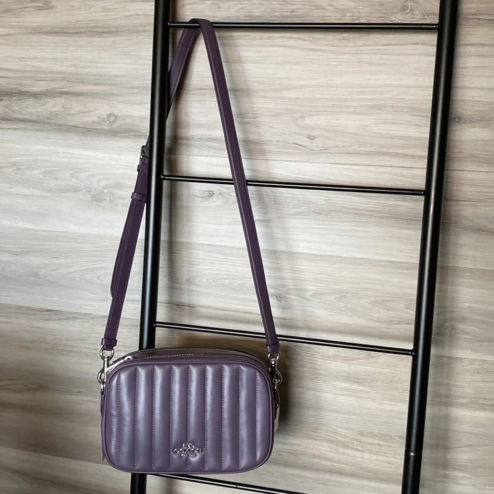 NWT- Coach Linear Quilted Nappa Leather Jes Crossbody, Amethyst